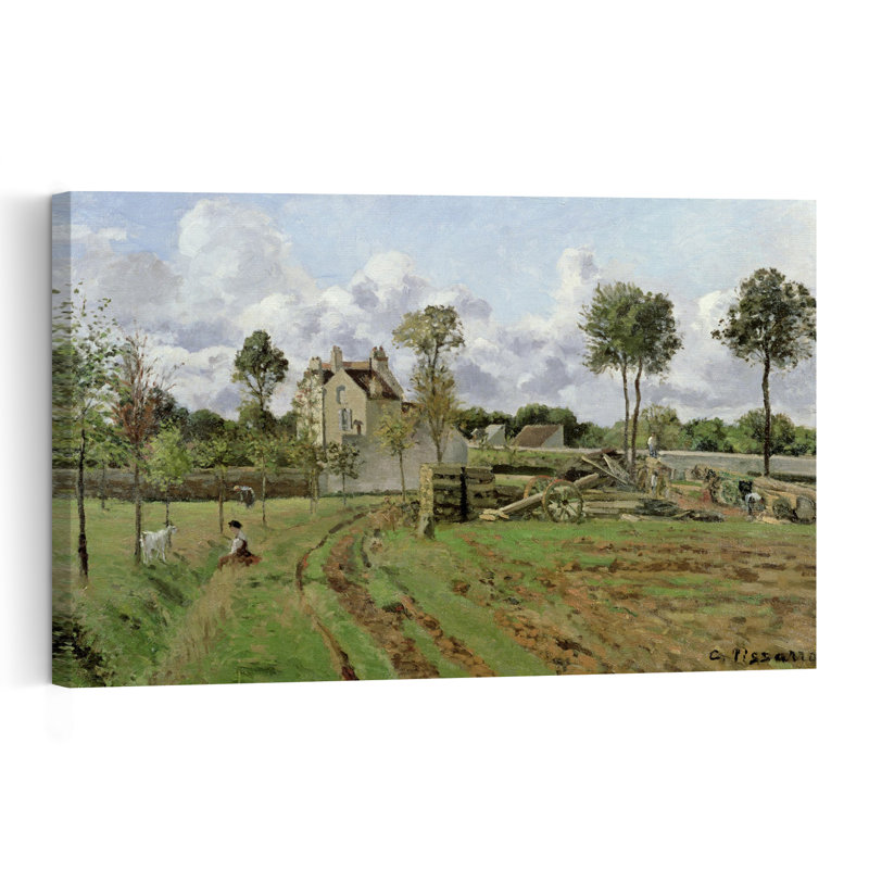 " Landscape, Louveciennes, C.1872 Impressionist Contemporary Animal Architecture Wall Art Print " by Camille Pissarro