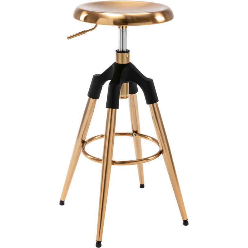 Tabouret pivotant à hauteur réglable Miliani, Doré