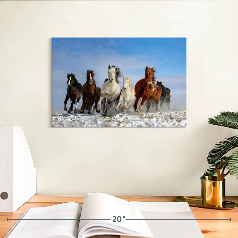 Brampt, chevaux de Mongolie, H 8 po x l 12 po