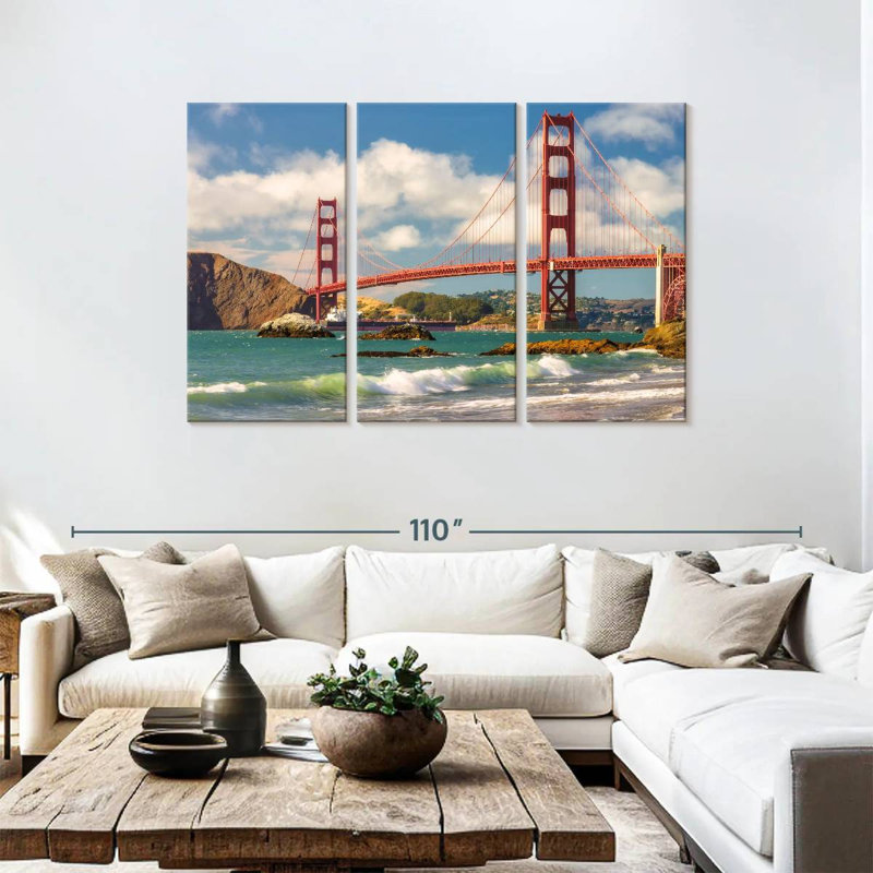 Lilie Waves Below Golden Gate Bridge, 48" H x 74" W
