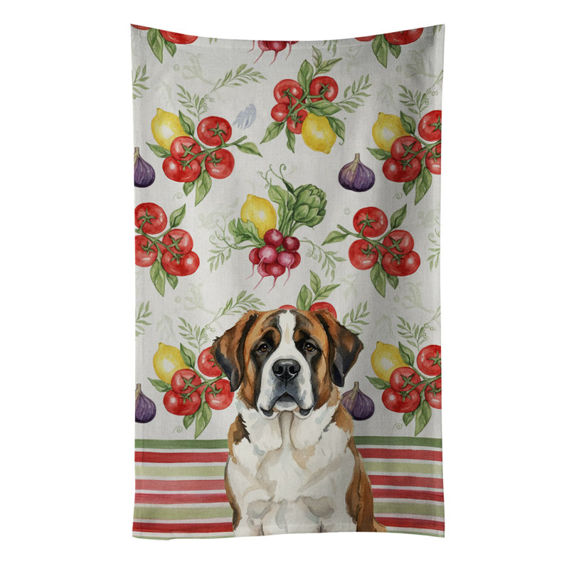 Serviette de cuisine Brindle and White Saint Bernard, Bringé / Saint-Bernard blanc