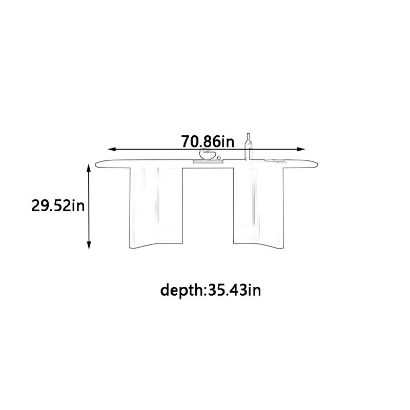 Table de salle à manger rectangulaire de haute qualité, H 29,52 po x L 70,86 po x l 35,43 po