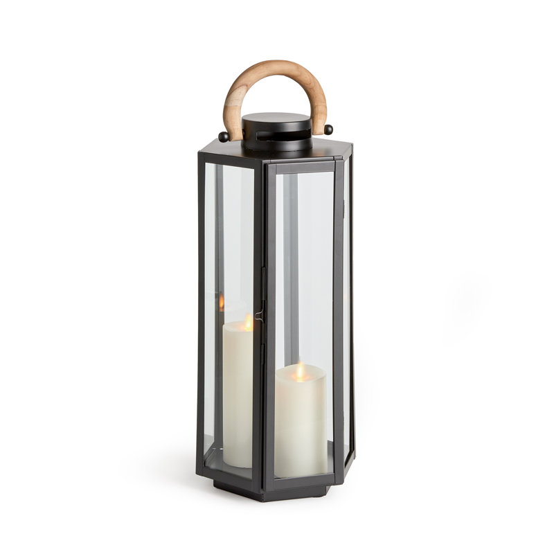 Lanterne d'extérieure, H 23 po x l 8 po x P 9 po, Noir