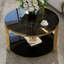Table basse moderne à miroir avec structure asymétrique en métal-998886826