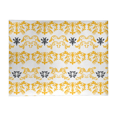 Tapis blanc / jaune Damask