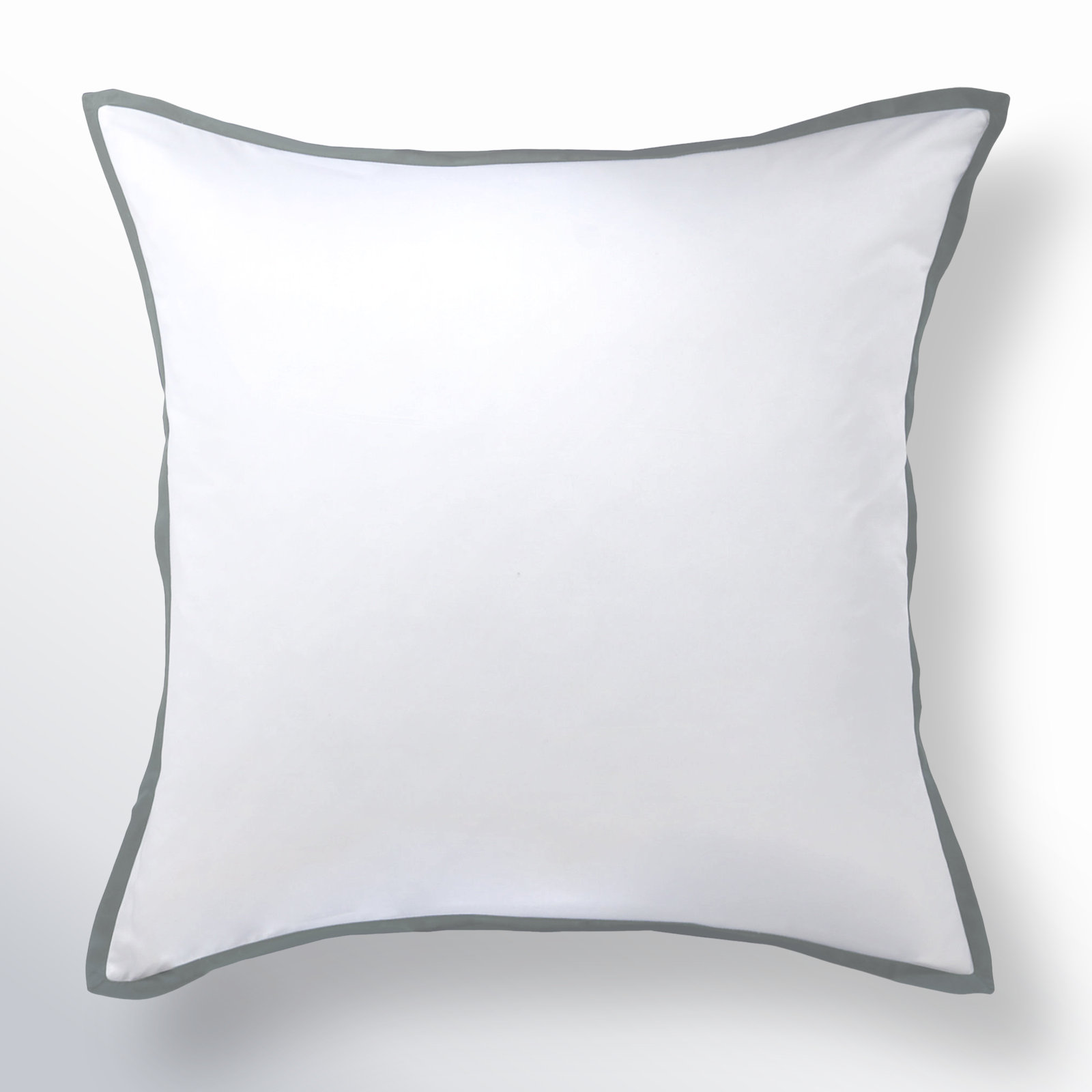 Langston Sateen Pillow Sham, White/Ocean