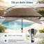 272 cm W X 272 cm D Beach Parasol with Crank Lift