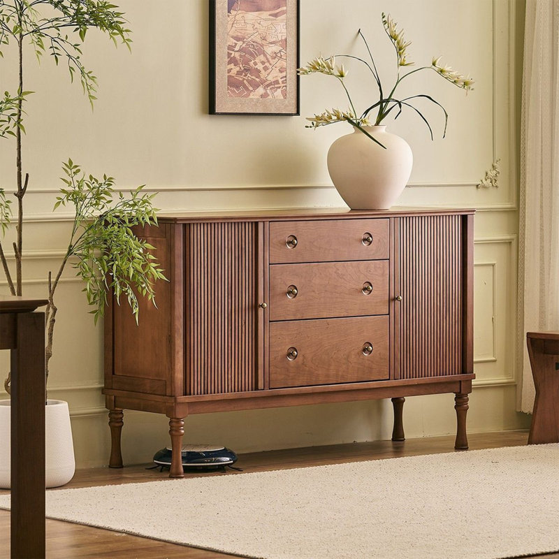 Table de buffet à porte roulante de style américain, Noyer