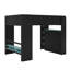 Lit superposé double en bois pleine grandeur avec bureau réglable, garde-robe, tiroirs, tablettes, port de chargement USB et éclairage à DEL RVB-1405056944