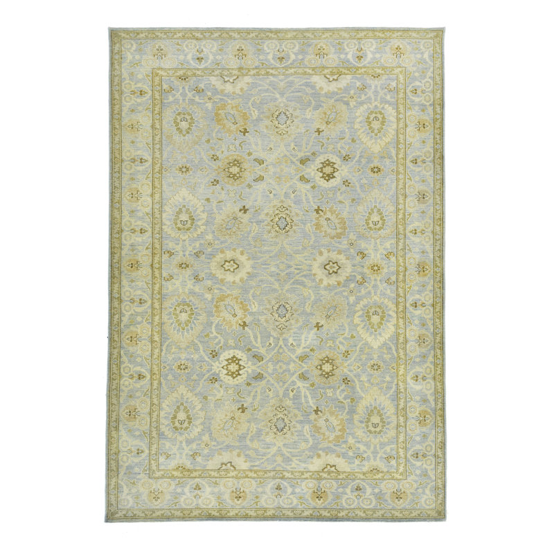 Tapis rectangulaire en laine noué à la main
