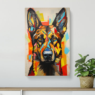 German Shepherd Expressionism - Wrapped Canvas