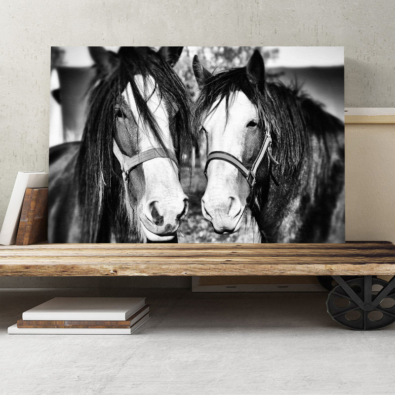 Two Horses Photographic - Wrapped Canvas, 50cm H x 76cm W