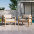 Chaise longue d'extérieur en corde d'acacia tissée avec coussins Clairabelle