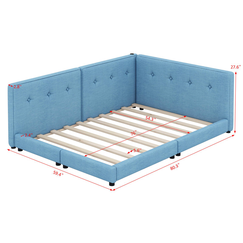 Lavel Upholstered Panel Bed, Queen