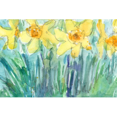 Daffodil Blooms I - Wrapped Canvas Painting