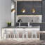 24 tabourets de comptoir en métal 24 po, 2, blanc vieilli, confortable, 24 po sur 2 - Repose-pieds de style industriel avec dossier blanc incurvé pour la maison