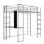Lit mezzanine simple en métal avec 2 tablettes et un bureau