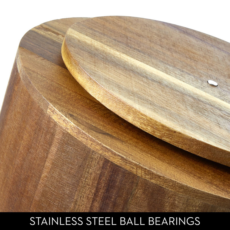 Natural Acacia Wood 10.5-Inch Revolving Lazy Susan Organizer