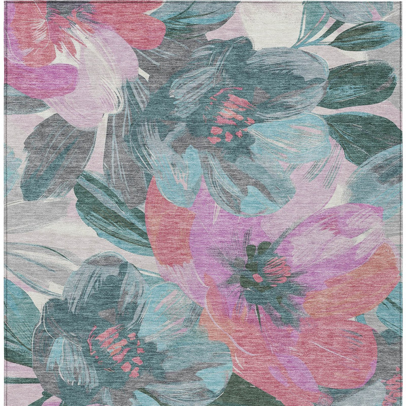 Tapis bleu sarcelle et turquoise 3 'X 5'