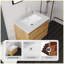 Meuble-lavabo flottant 24 po avec lavabo, porte à fermeture douce, comptoir et dosseret en marbre de culture blanc de 2 po Carrara, contreplaqué, chêne-131655265-131655267