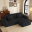 Grandes rayures, 106,3 pouces, compression, 3 sièges, style moderne, noir, dossier à coussin souple, chambre d'amis, compression moderne, assise confortable, adultes, chambre à coucher