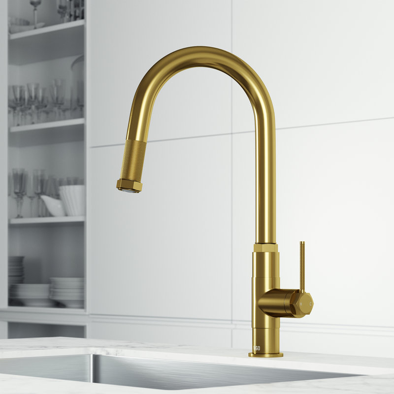 Hart 18 H 1-handle Pull-Down Kitchen Faucet, Matte Brushed Gold