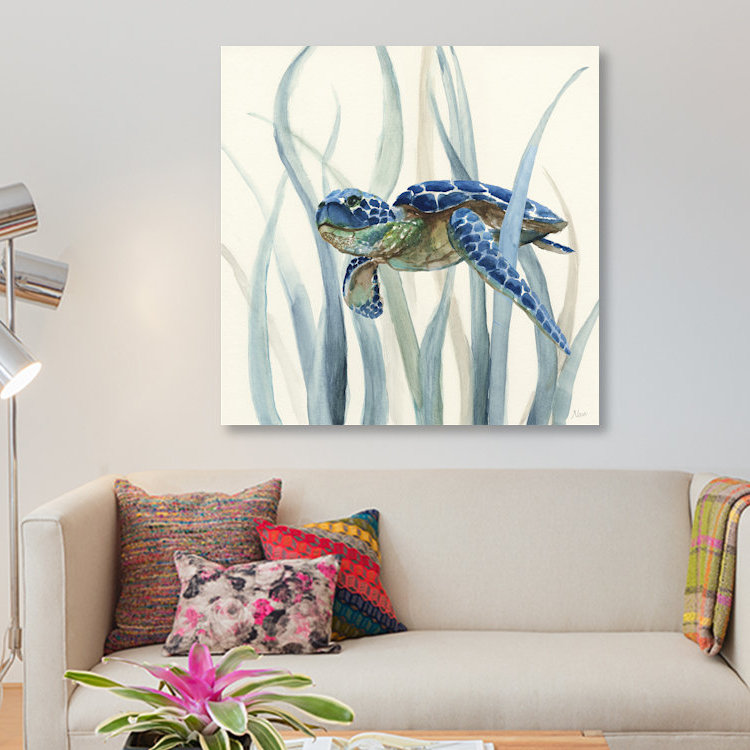 'Turtle in Seagrass II' Print on Canvas The Twillery Co.®
