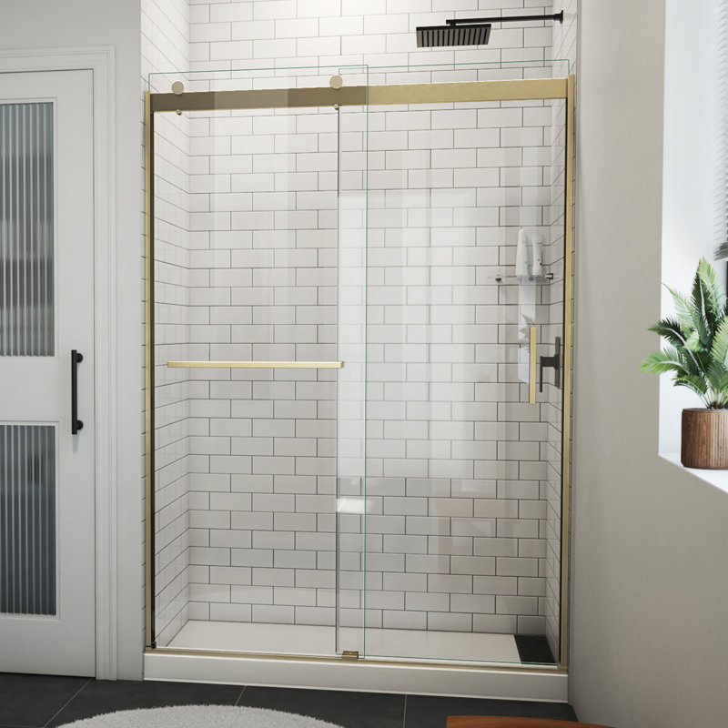 Porte de baignoire sans cadre avec l 50 cm x H 76 cm Sapphire-V, Or / transparent