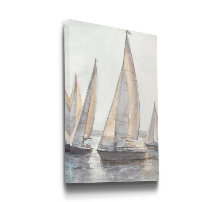 Voiliers Plein Air I - reproduction sur toile, H 48 po x l 32 po x P 1 po