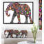 « joyeuse éléphant », reproduction d’impression sur toile tendue encadrée-26667312