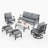 Asfand 5-Person Metal Patio Conversation Set with Swivel Lounge Chairs-101303669-101628571