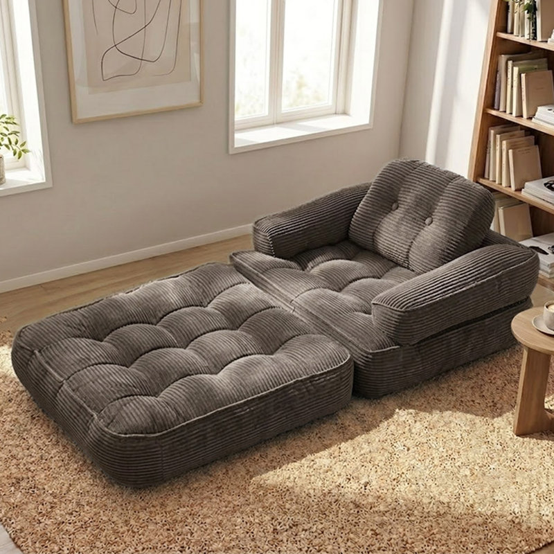Canapé-lit futon convertible 35,43 po, Café
