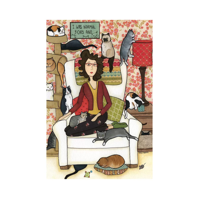 « Three Cats ago » par Jamie Morath-impression, Pas de tapis, Toile tendue, H 12 po x l 8 po x P 0,75 po