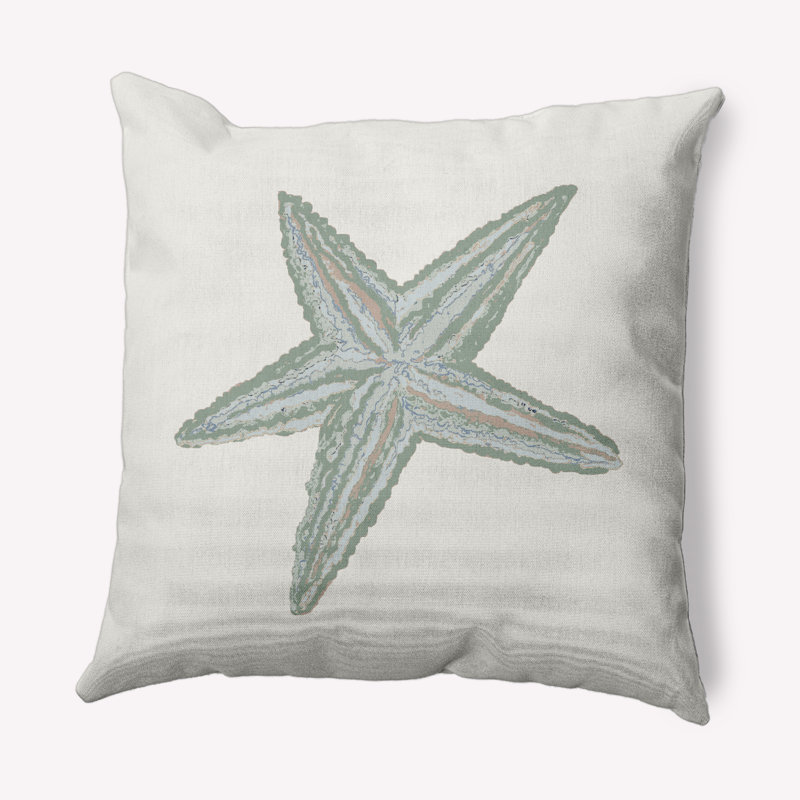 Housse et insert de coussin décoratif étoile de mer Landis, Sauge, 18 po x 18 po