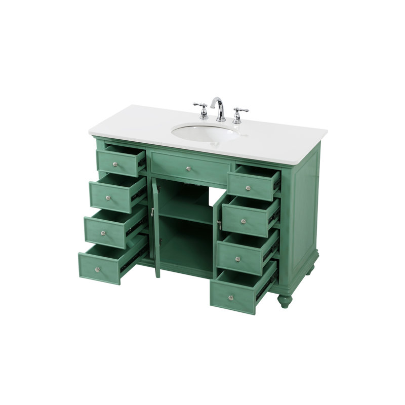 Otto 48'' Single Bathroom Vanity with Top, Antique White, Ivory White