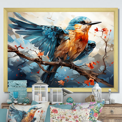 «Geometric Birds In Cubist Skies I», art mural sur toile