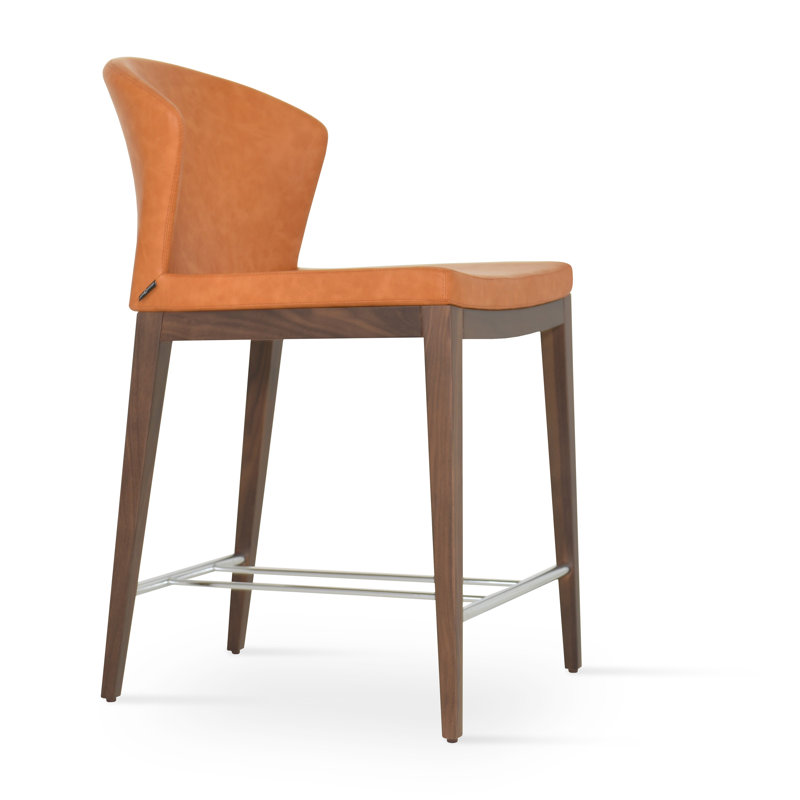 Capri Wood Counter & Bar Stool, Bar Stool (29" Seat Height), Walnut, Caramel
