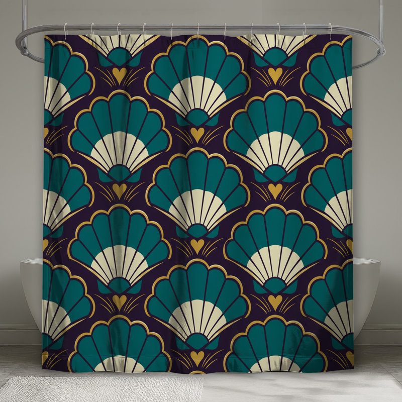 Rideaux de douche Art Deco, 70in W x 93in H