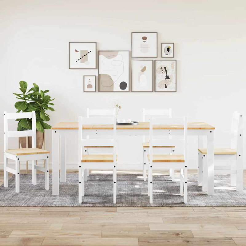Abdelkarim 6 - Person Wood Patio Dining Set with, White