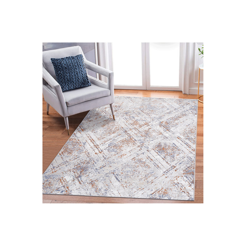 Collection 5X7 Geometric Non-Shedding Living Room Bedroom Dining Home Office Stylish And Stain Resistant Area Rug