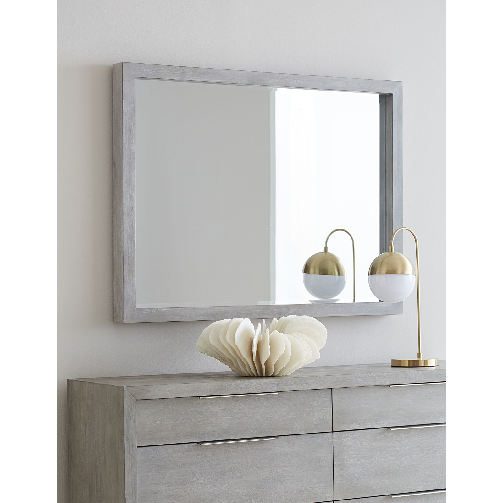 Eloise Wood Flat Mirror, Mineral