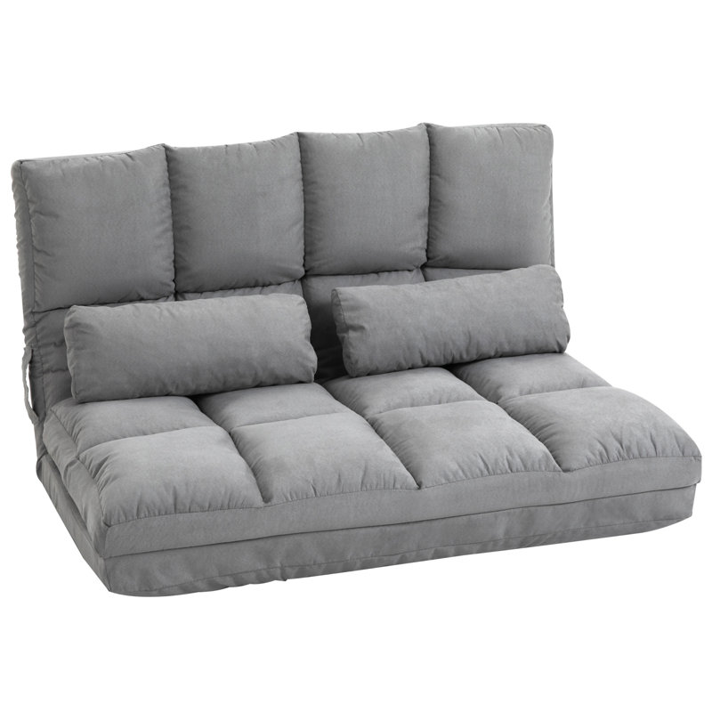 Fauteuil convertible HOMcom, Polyester gris clair, H 23,5 po x l 40,3 po x P 28,8 po 