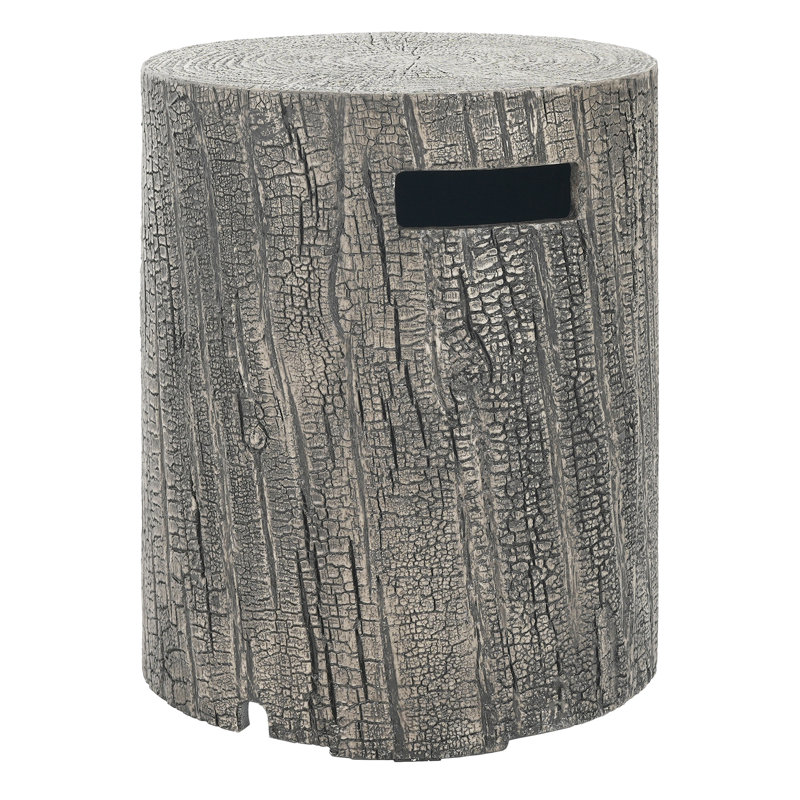 16X20 Inch Magnesium Oxide Tank Holder And Side Table, Grey Appearance, Round Design, Lightweight Concrete, No Assembly For Outdoor Recreation Gathering
