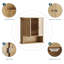 55 x 60 cm Oak Kitchen Wall Cabinet with Double Doors & Adjustable Shelf, Open Shelf Kitchen Cupboard 2-Piece Wall-Mounted Storage Cabinet for Dining Room Breakroom