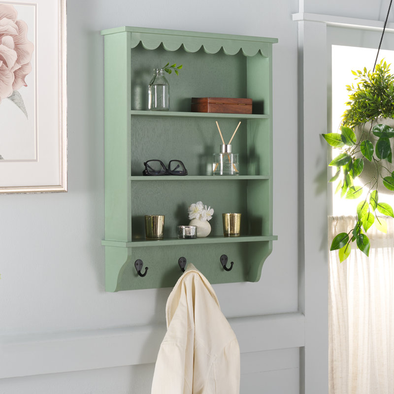 Edan 3 Hook Wall Rack, Sage Green