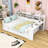 Wood 2 Drawers Daybed with Built-in Desk and Storage Shelves-164052770-164052769