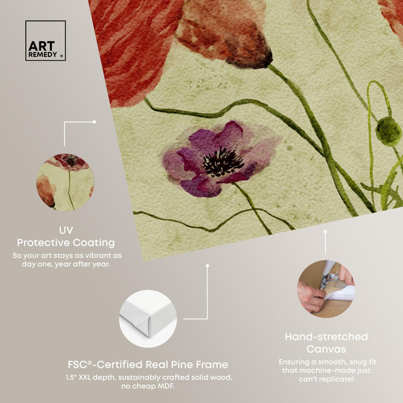 Vintage Floral Canvas Wall Art in 20" x 16"