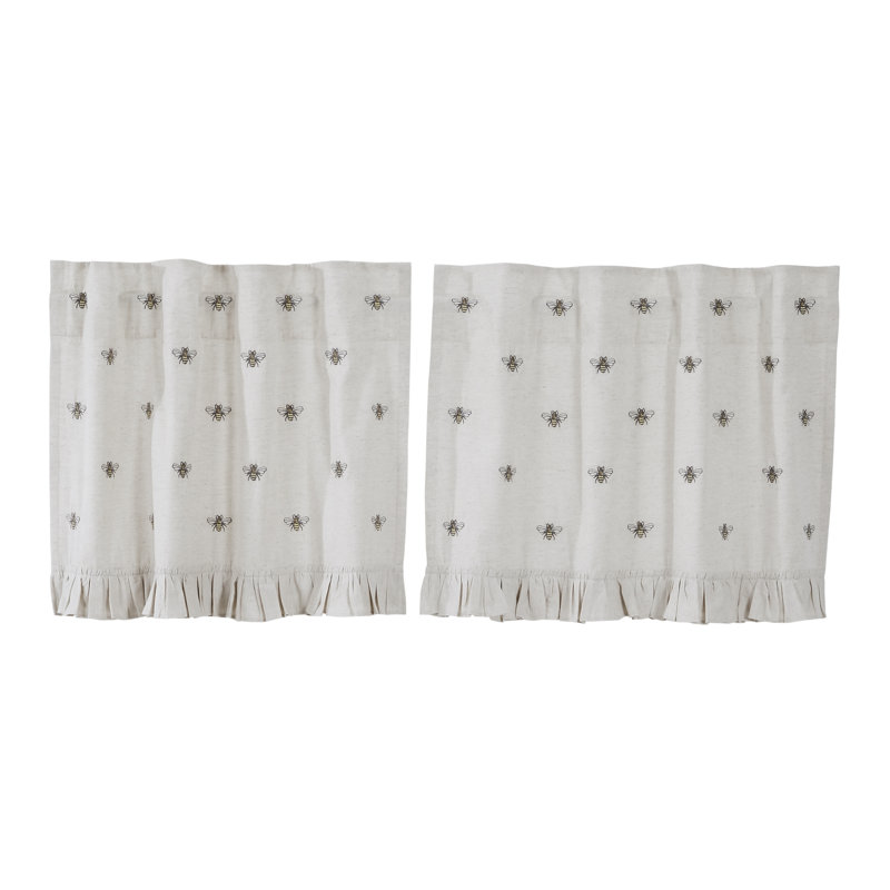 Ruffled 72'' W Cafe Curtain in, 72" W x 24" L