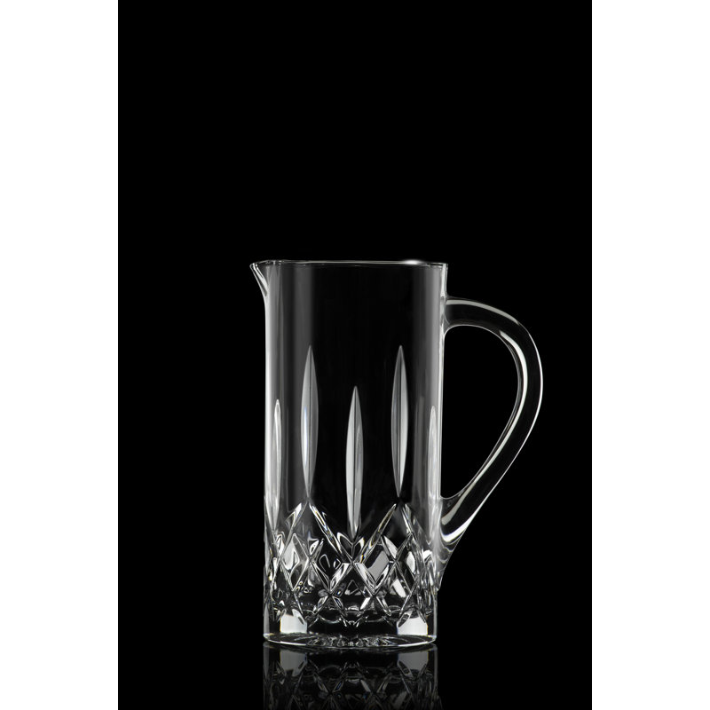 Verre - Pichet - Cruche - Avec poignée - Magnifique cristal taillé - 40 oz Capacité de liquide - Avec bec - Par Majestic Cadeaux Inc. - Fabriqué en Europe