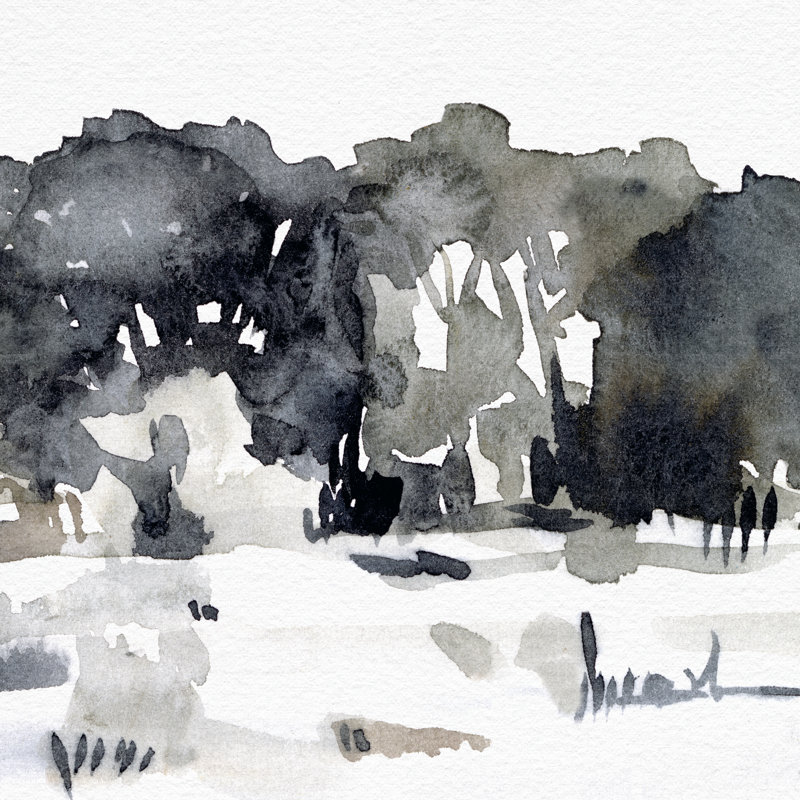 Paysage de décembre II, H 36 po x l 36 po